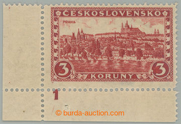 275691 - 1926 Pof.226x plate number, Prague 3CZK red, L the bottom co