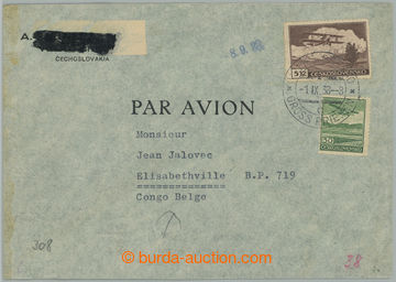 275695 - 1938 PRAHA - KONGO / firemní Let-dopis zaslaný do Belgick�