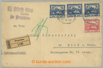 275731 - 1919 R-dopis zaslaný do Německa, vyfr. zn. Hradčany 10h �