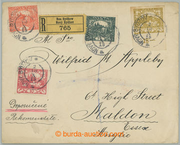 275733 - 1919 R-dopis zaslaný do Anglie, vyfr. zn. Hradčany 10h če