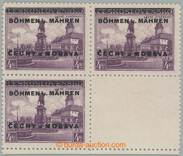 275734 -  Pof.17KPd, Poděbrady 4Kč fialová, 4-blok se 3 zn. a 1 ku