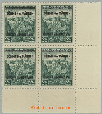 275739 -  Pof.14 PD, Zvíkov 2Kč, pravý dolní rohový 4-blok se š