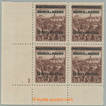 275746 -  Pof.16 DČ, Český ráj 3Kč, levý dolní rohový 4-blok 