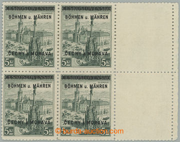 275755 -  Pof.18KDp, Olomouc 5Kč, 4-blok s 2 kupóny vpravo; bez ná
