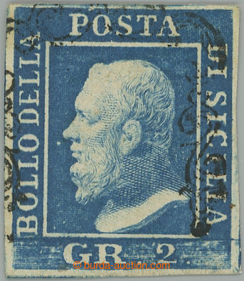 275757 - 1859 Sass.6, Ferdinand II. 2Gr modrá; pěkný upotřebený 