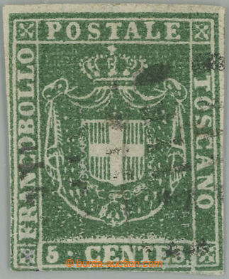 275763 - 1860 GOVERNO PROVVISORIO / Sass.18, Znak 5c verde; upotřebe