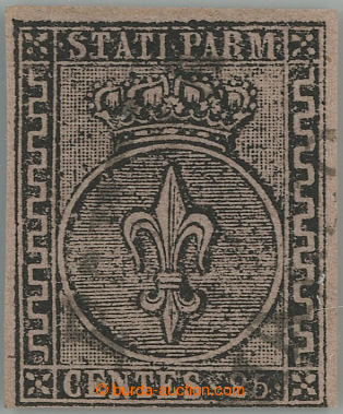 275765 - 1852 Sass.4, Heraldická lilie 25c fialová; bezvadný kus, 