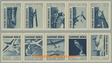 275766 - 1939 SLOVENSKÉ KRÍDLA, dvě 5-pásky, 2x série po 5ks v m