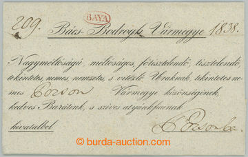 275775 - 1838 MAĎARSKO / skládaný dopis s červeným raz. BAYA v o