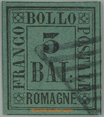 275777 - 1859 Sass.4, Číslice 3Bai zelená; pěkný kus, zk. Sorani