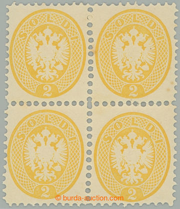 275783 - 1863-1864 ANK.LV19, Znak 2Sol žlutá, neupotřebený 4-blok