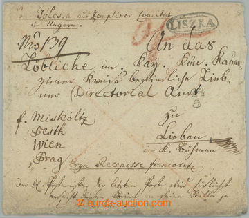 275785 - 1850 MAĎARSKO / přebal skládaného dopisu s ozdobným raz