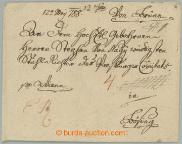 275790 - 1788 MORAVA / přebal dopis s ručně psaným Von Brünn, ad