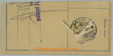 275808 - 1919 ústřižek poštovní průvodky s poplatky uhrazenými