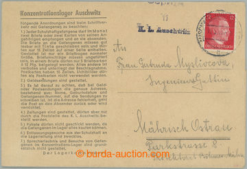 275816 - 1943 KT AUSCHWITZ / úřední předtištěný skládaný dop