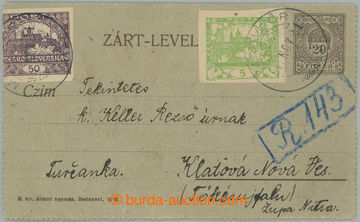 275821 - 1919 CPŘ56, uherská zálepka 20f hnědá, vlevo dole s vro