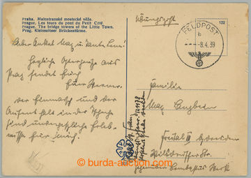 275837 - 1939 OBSAZENÍ ČSR / čb pohlednice Prahy přepravená poln