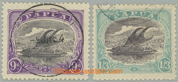 275858 - 1932 SG.127-128 Lakatoi 1Sh3P a 9P s nápisem PAPUA, průsvi