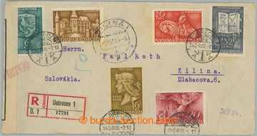 275866 - 1940 bohatě frankovaný R dopis zaslaný z Maďarska do Ži