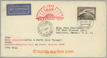 275918 - 1931 POLARFAHRT / dopis do USA, vyfr. zeppelinovou zn. 4M, M