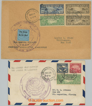 275928 - 1929 ZEPPELIN / WELTRUNDFAHRT, sestava 2ks Let zaslaných do