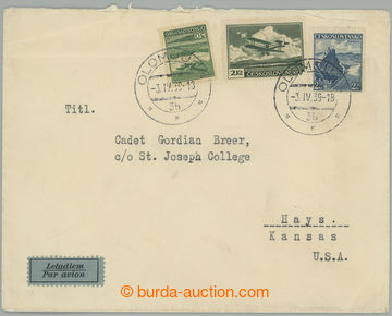 275941 - 1939 Let-dopis adresovaný do USA se smíšenou frankaturou 