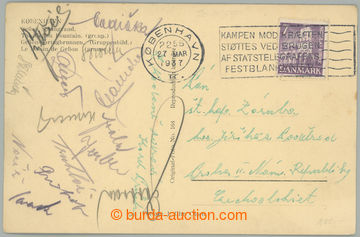 275949 - 1937 FOTBAL / SK SLAVIA PRAHA / pohlednice zaslaná z Dánsk