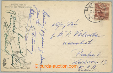 275957 - 1948 HOKEJ / LTC PRAHA / pohlednice zaslaná z Davosu s podp
