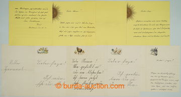 275959 - 1900 DEKORATIVNÍ PŘÍTISKY / sestava 6ks použitých dopis