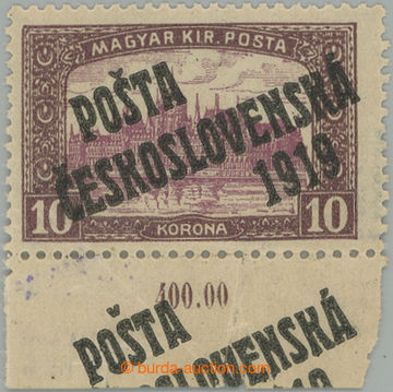 275961 -  Pof.118, 10K hnědá / fialová s DOLNÍM okrajem s počít