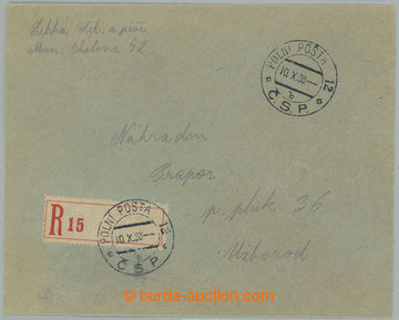 275980 - 1938 POLNÍ POŠTA / R-dopis polní pošty adresovaný do U�
