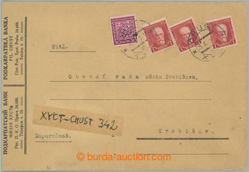 275981 - 1933 bankovní těžší R-dopis adresovaný do Trebišova, 