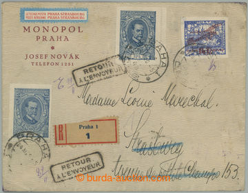 275997 - 1920 PRAHA - STRASBOURG, firemní Let+R dopis adresovaný do