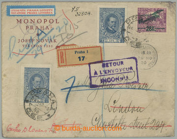 275999 - 1920 PRAHA - LONDÝN, firemní Let+R dopis adresovaný do An