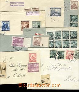 27616 - 1941 ČaM  partie 7ks R-dopisů, různé frankatury i razít