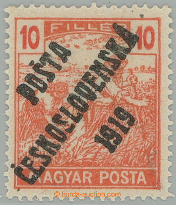 276345 -  Pof.105a, MAGYAR POSTA 10f red, overprint type IV.; exp. Vr