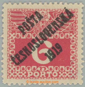 276367 -  Pof.67, Large numerals 6h red, overprint type III.; hinged,