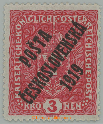 276451 -  Pof.49I, Coat of arms 3 Koruna light red, high size, overpr