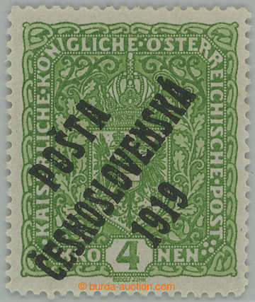 276455 -  Pof.50I, Coat of arms 4 Koruna light green, high size, over