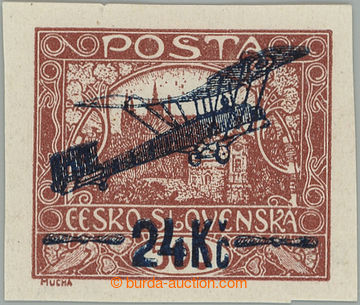 276566 -  Pof.L2 IIs, I. provisional air mail stmp. 24Kč/500h brown,