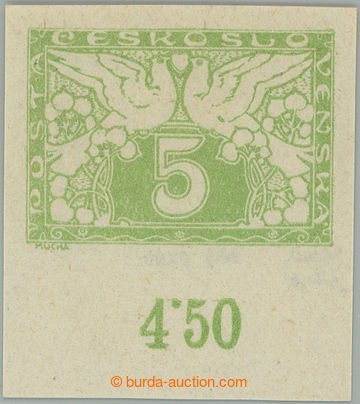 276631 - 1919 Pof.S2N, nevydaná 5h světle zelená, bílý papír, k