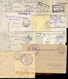 27698 - 1914-18 sestava 10ks pohlednic s různými útvarovými raz