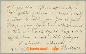 277190 - 1914 PASTRNEK Francis (1853-1940), Czech jazykovědec, slavis