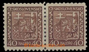 27819 - 1929 Coat of arms, Pof.253x, horizontal pair on parchment pa