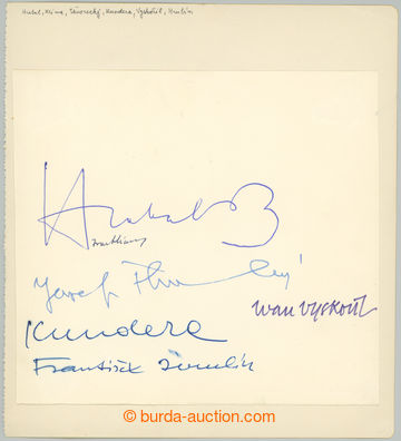 279821 -  ČEŠTÍ WRITERS / handwritten signatures on card papíru: M. K