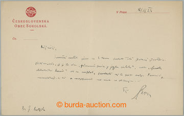280114 - 1924 PELIKÁN John (1889-1942), Sokol functionary, editor Sok