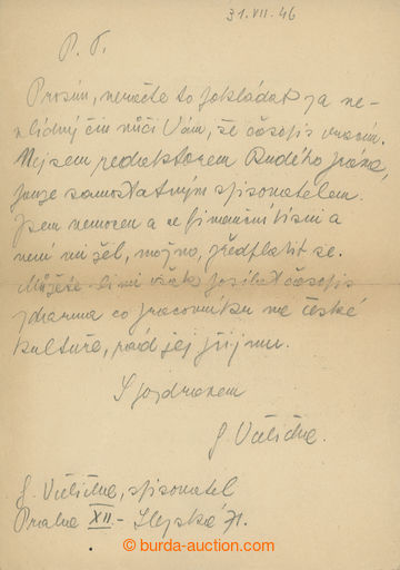 280121 - 1946 VČELIČKA Géza (1901-1966), one's own name Včelička Anth