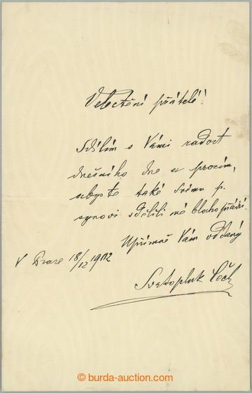 280156 - 1902 ČECH Svatopluk (1846–1908), important Czech poet and wr