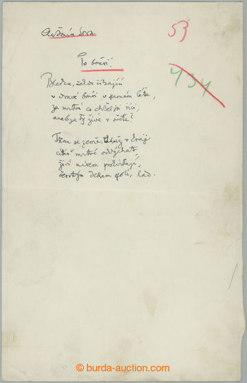 280177 -  SOVA Anthony (1864–1928), important Czech poet and prose-wr