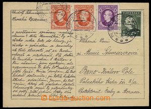 28029 - 1939 card to Protectorate with multicolor franking postage s